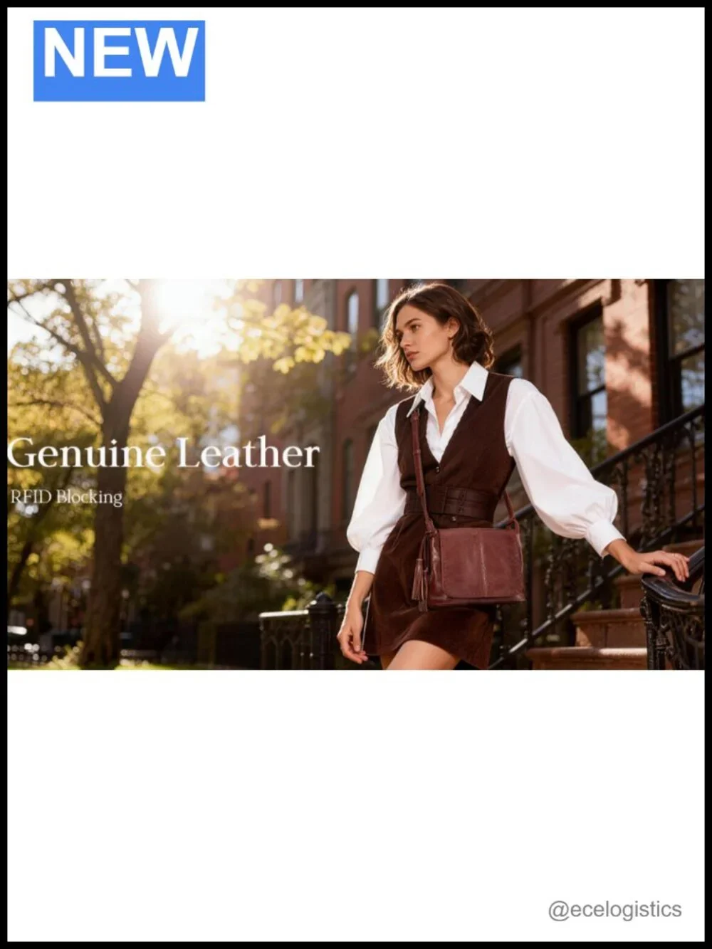 Genuine Leather Vintage Crossbody Bag RFID Multi-Pocket Women Handbag